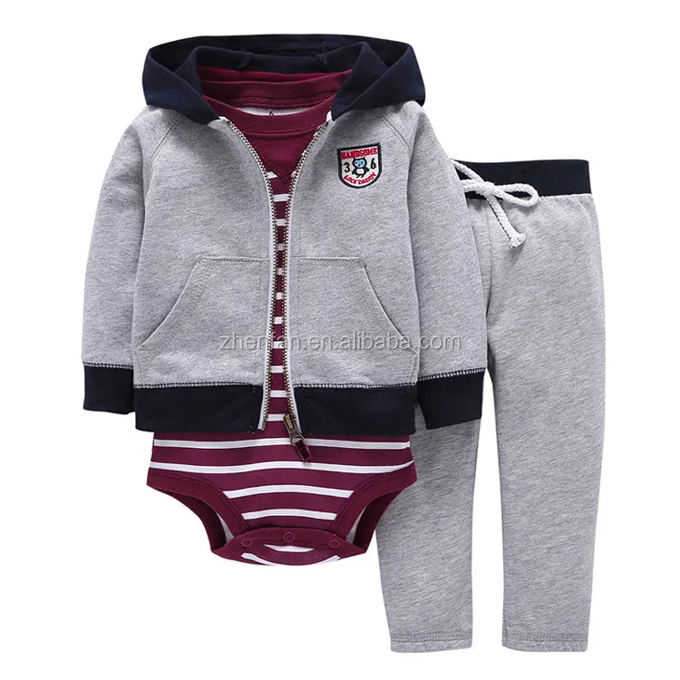 infants & toddlers age group and long sleeve style newborn baby cotton clothes matching with rompers and pants
