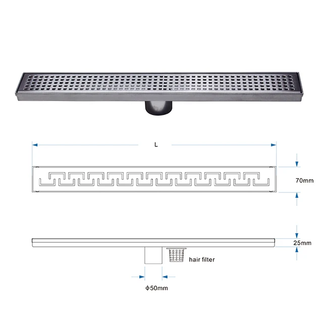 stainless steel 304/316 shower channel grate, floor drain, linear shower drain