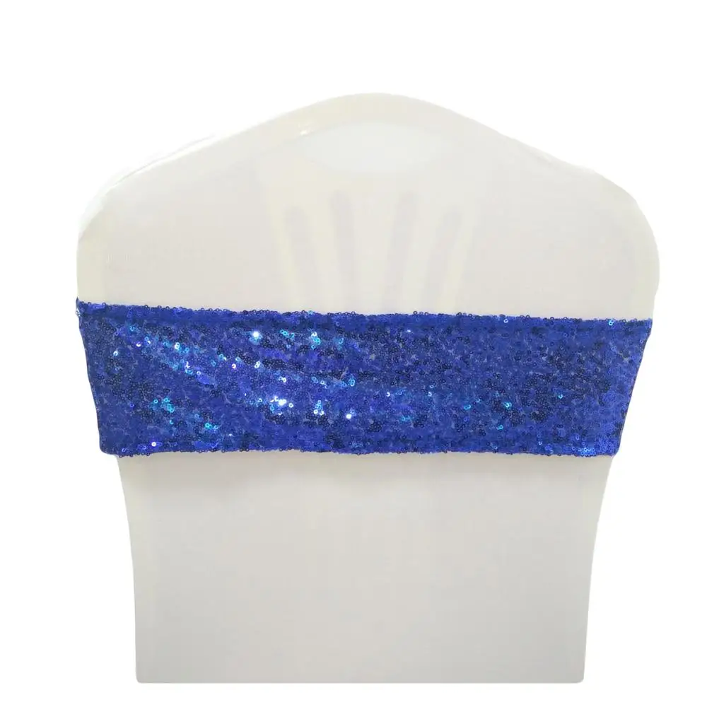 Блестящее свадебное украшение, повязка на стул с золотыми блестками