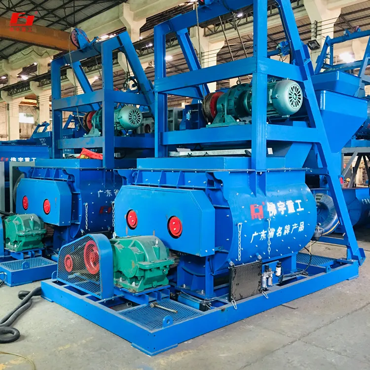 Concrete mixing plant HZS50 60 configuration mixing machine  1000litre concrete mixers
