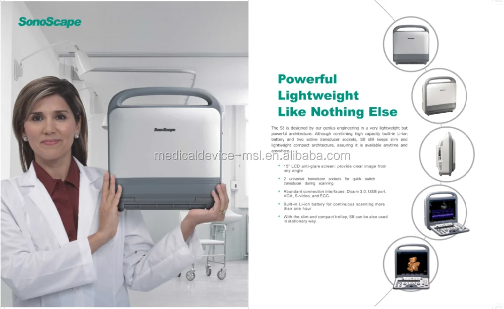 2019 Advanced Technology 4D Imaging sonoscape s8 portable ultrasound machine