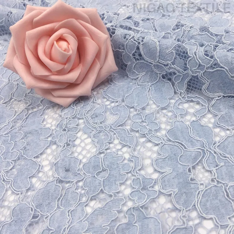 Элегантный дизайн, хлопчатобумажная кружевная ткань в стиле ретро с цветочным узором, шнуровка для ресниц, кружево для женского платья