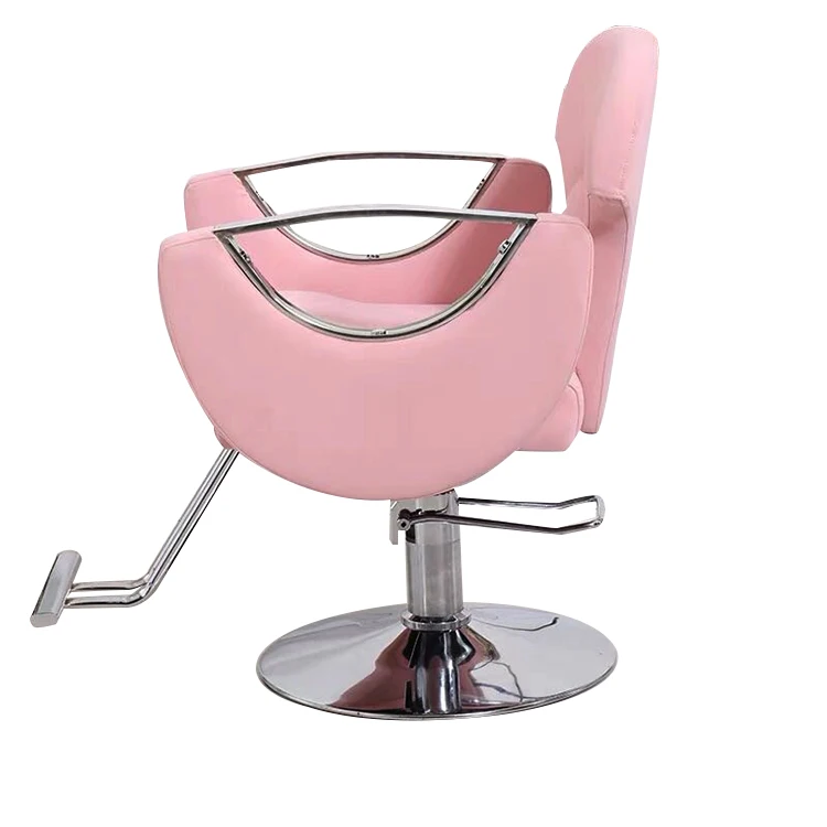Образец Модных Розовых стульев для салона из синтетической кожи