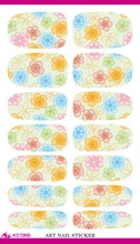 K5710B Water Transfer Foil Nails Sticker Colorful Lotus Design Nail Art Decals Manicure Decor Tools Fashion