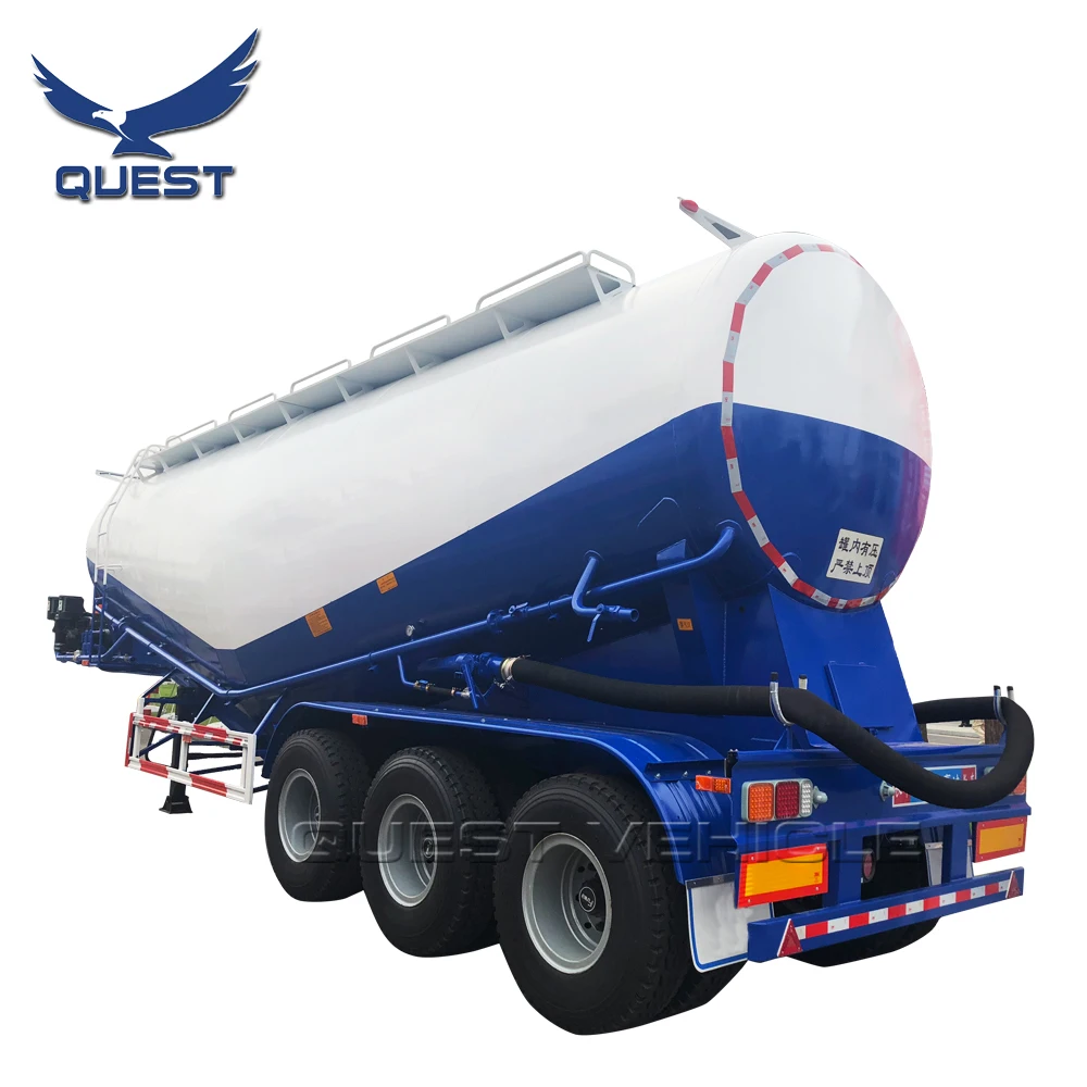 Fast Discharging 60 Tons Bulk Cement Tank Trailer, Semi Trailer Bulk Cement For Sale