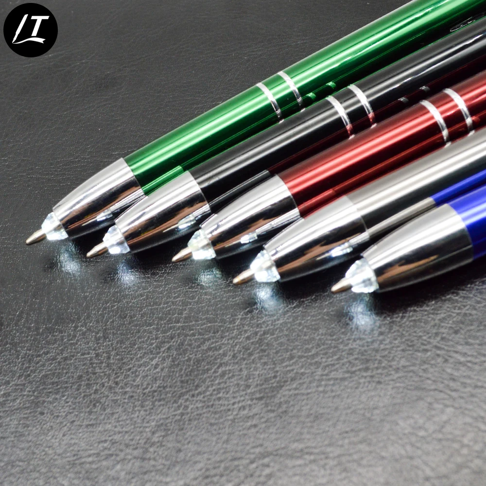 Wholesale Promo 2 in 1 multifunctional aluminum led torch light pen with light tip ball pen.