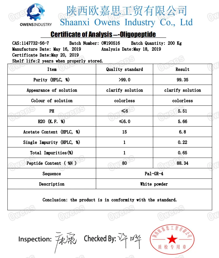 
Factory supply sh-oligopeptide-1/rh-oligopeptide-1/palmitoyl oligopeptide serum/soy oligopeptide powder/99% wheat oligopeptide 