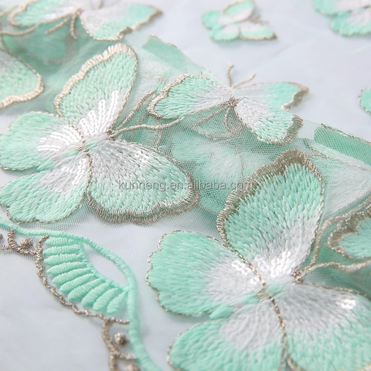 New Design Lace Wedding Butterfly Lace Fabric Embroidery Designs For Dress