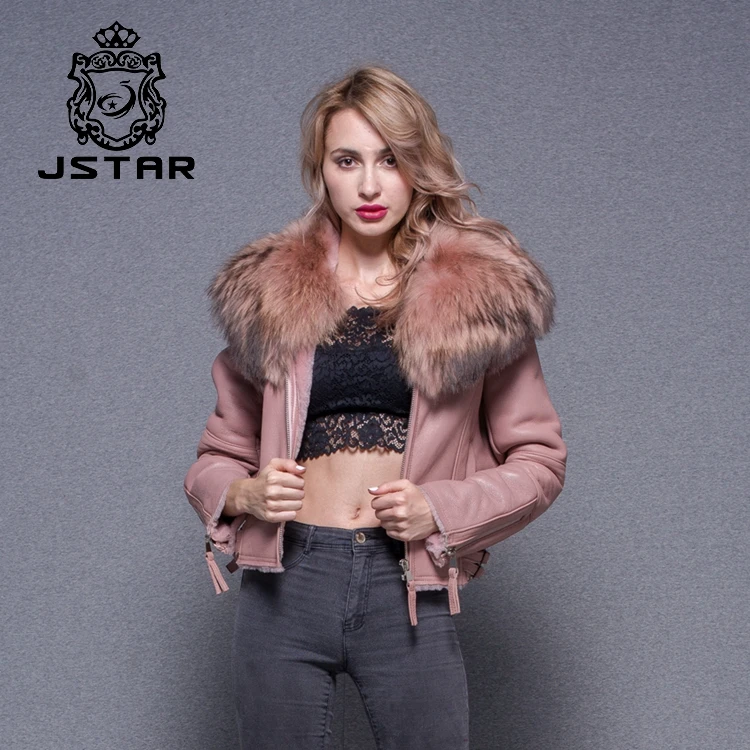 Manufacture Sheepskin Coat Women Lamb Leather Jacket Double Face Coat