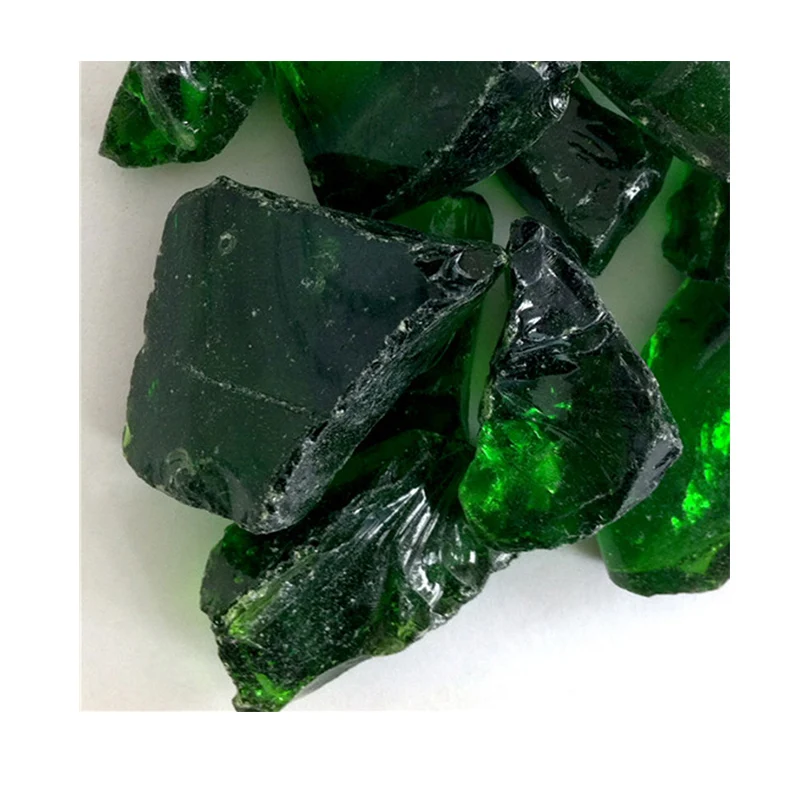 Natural decorative large green glass rocks for outdoor landscaping