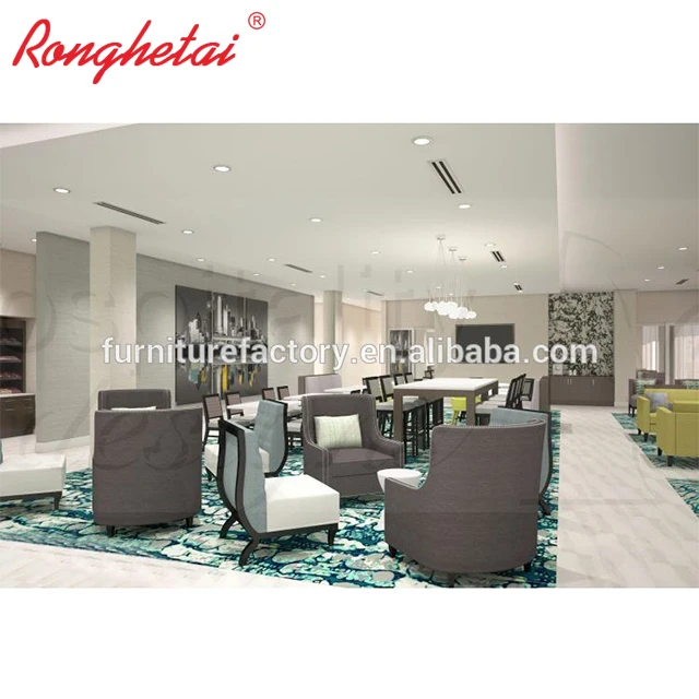 
DTBR1001 Ronghetai customized hotel lobby lounge public area furniture hotel fixed furniture 