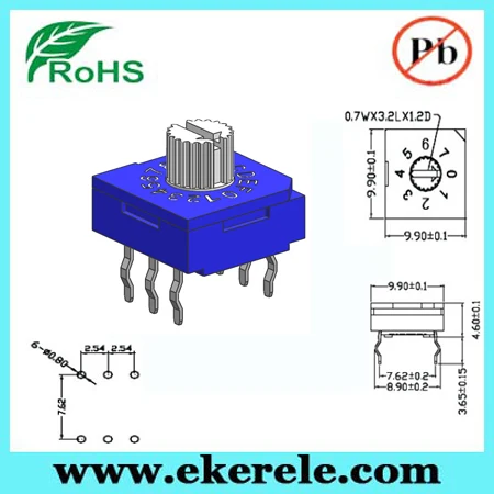 3 +3 контакты 16 позиции BCD поворотный переключатель код