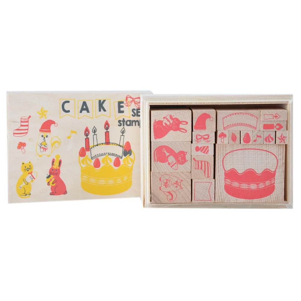 DIY 17pcs cake design art craft decorative rubber stamp