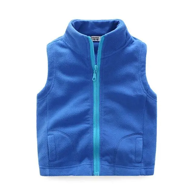 
kid fashion style life winter polar fleece sleeveless vests kids stand neck cotton casual baby boys vests 