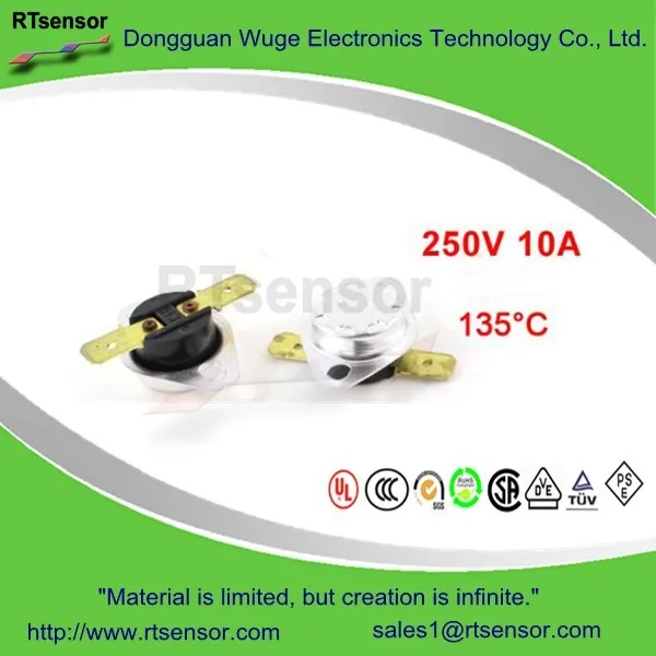 KSD301 250V 10A Thermostat Temperature Control Switch 135 Celsius N.C Temperature Switch Thermostat For Water Heater