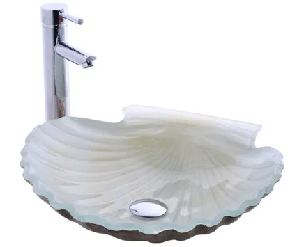 Handicraft Fiberglass Irregular Shape Glass Bowl Toilet Decorative Shell Vessel Sink
