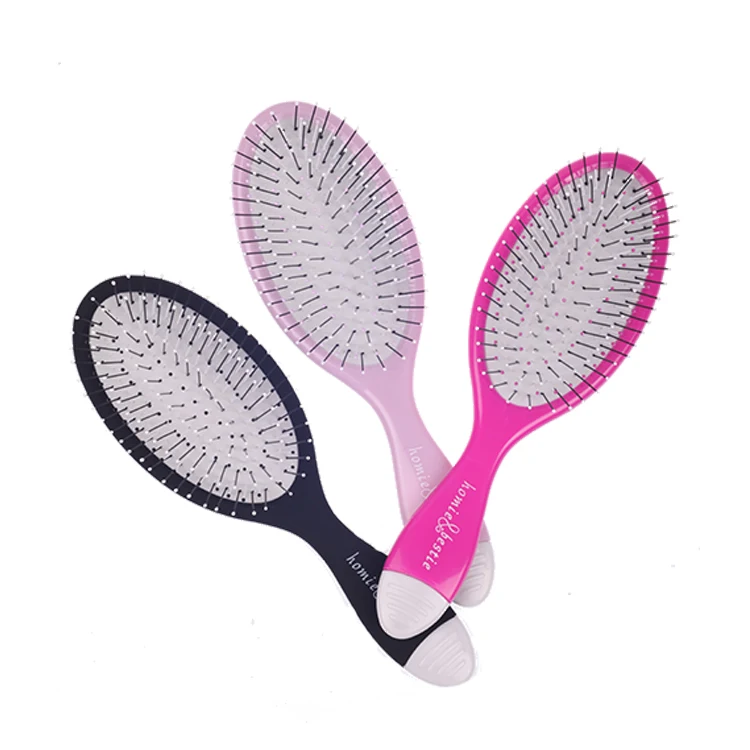 EUREKA DS2359T-B Black Detangling Paddle Message Hair Brush 0.7mm Nylon pins Self Cleaning Hair Brush With Small Cleaner