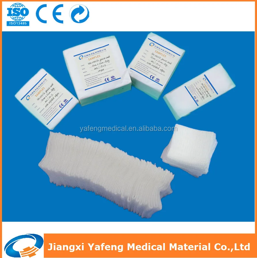 Absorbent Gauze Cotton Dental Sponges Fabric Swabs /Medical Folding Gauze Pads hemostatic Compress pads(gaze/gaza/garza/gasa)