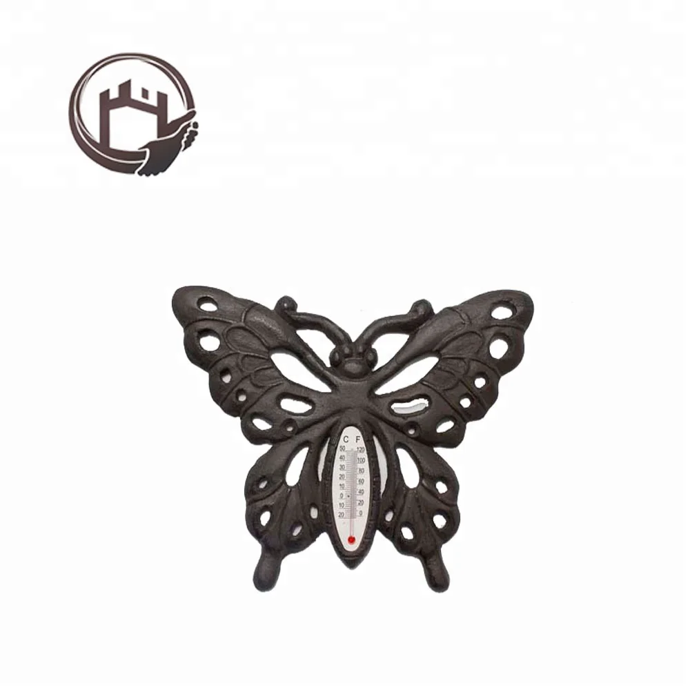 Decorative outdoor and indoor red mercury thermometer with large display