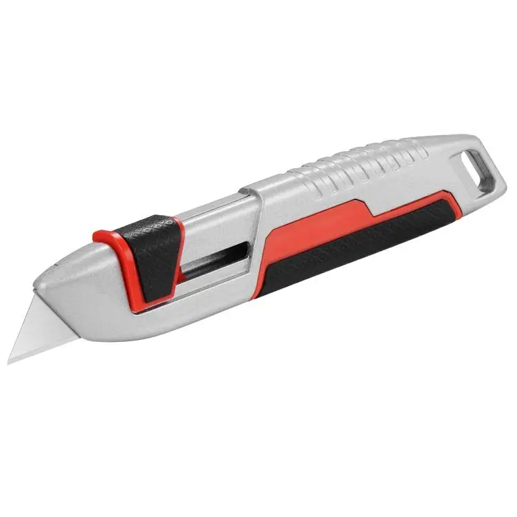Aluminum alloy TPR rubber auto retractable safety knives box cutters