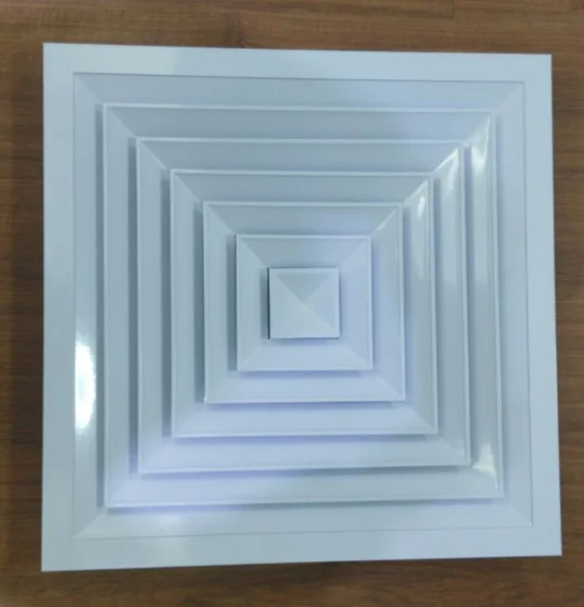 Квадратный потолочный диффузор для кондиционирования воздуха система ОВКВ с демпфером