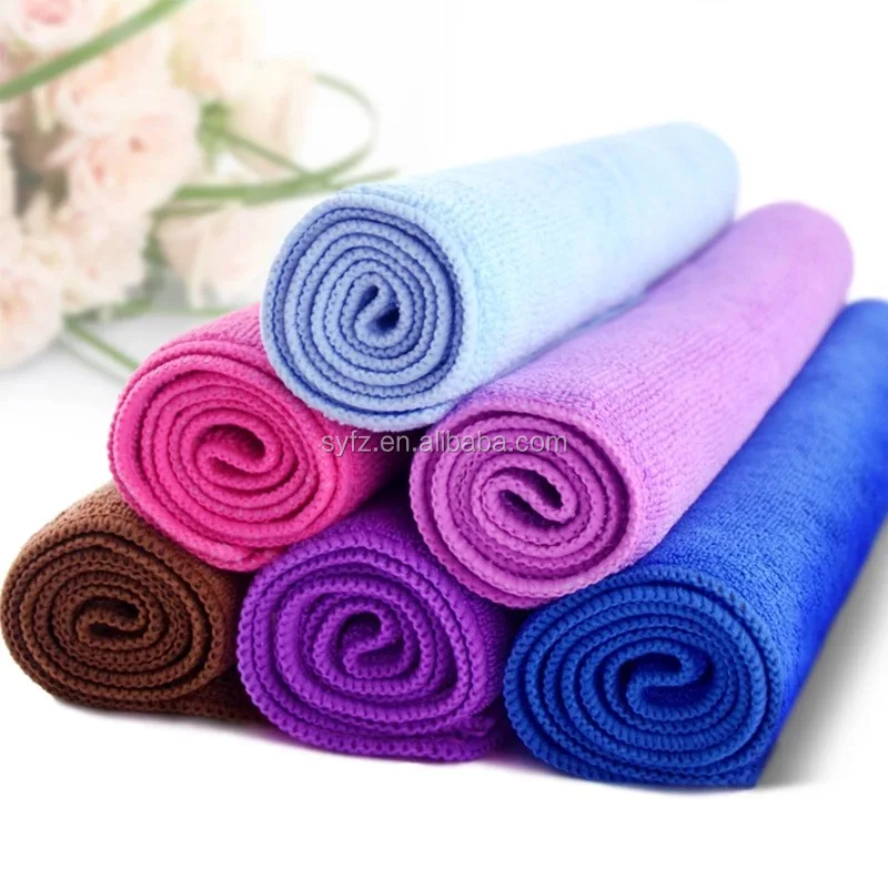 80% polyester 20% polyamide microfiber towel with printed logo microfiber car towel cleaning