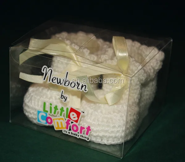 Eco-friendly clear plastic baby shoe packaging box
