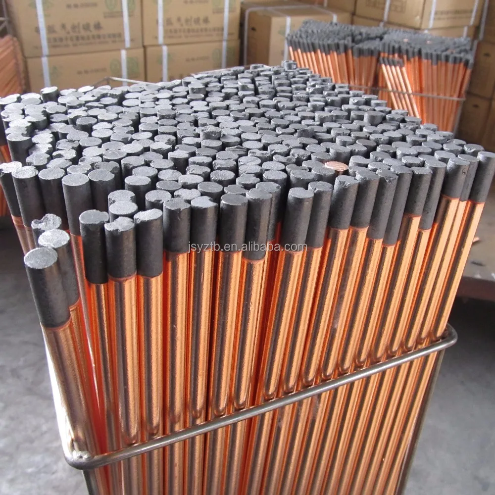 DC copper coated pointed arc air gouging carbon electrode rod