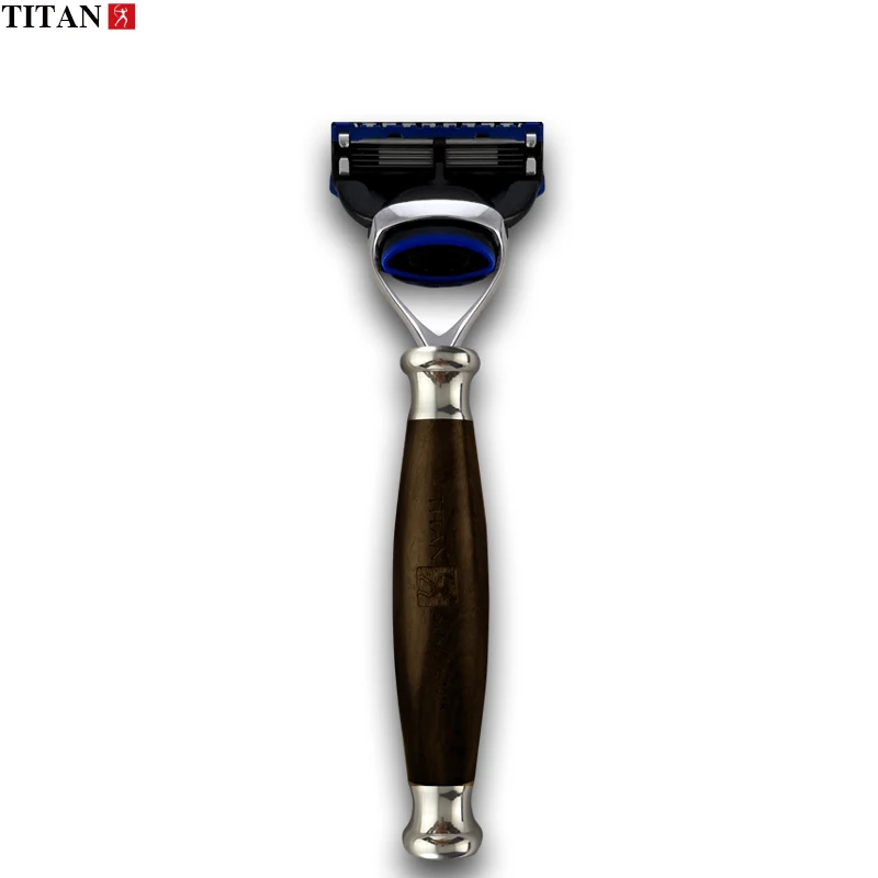 Бритва Titan с 5 лезвиями Высококачественная бритва деревянной ручкой от