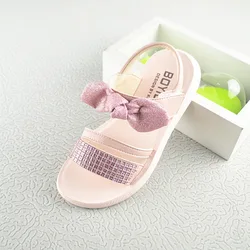 Новые Летние Босоножки с открытым носком; Туфли в стиле «Принцесса» Стразы детские школьные сандалии для детей последняя модель обуви