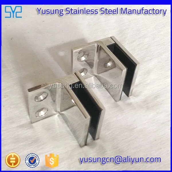 Glass mounting clamp/glass connector/glass to glass connector