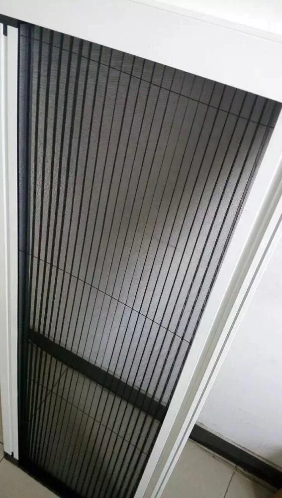 China  Manufacturer supply Grey Retractable Polyester Pleated Fly Screen Mesh for Window and Door