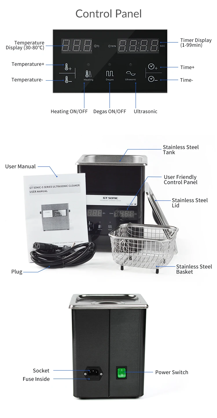 Gt Sonic-S2 2L 50W 40Khz Ultrasonic Cavitation Machine Ultrasonic Parts Cleaner Reviews