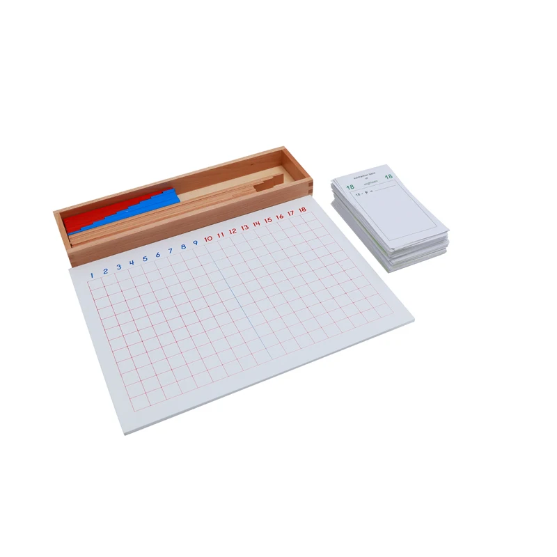 
Mathematic Toys Educational Early Learning Wooden Toy For Kindergarten And Nursery Montessori Rods Addition Strip Board 