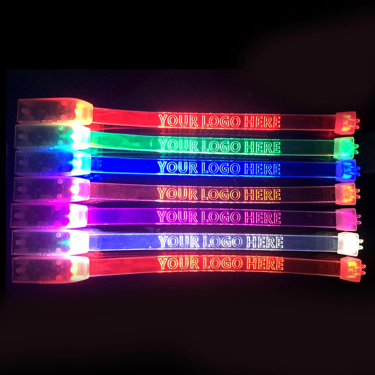 Customize LOGO Music Motion Activated Led Flashing Bracelet Glow In The Dark Wristbands for Concert Party Club