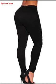 Blue Black Ripped Jeans Women High Waist Mom Stretch Ripped Jeans Skinny Pants Hole Baggy Trousers Long Denim Jeans Pants