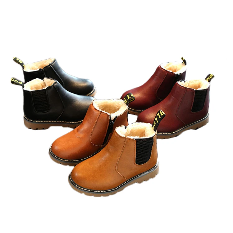 Китай, детские зимние ботинки челси, кожаная обувь, модные ботильоны для девочек, обувь, оптовая продажа