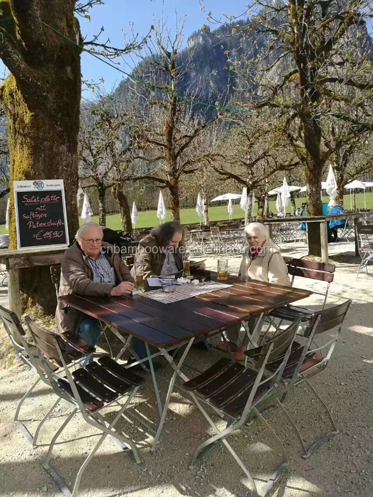 New Outdoor Furniture Classical Bamboo Cafe Table Chair For Garden Shop