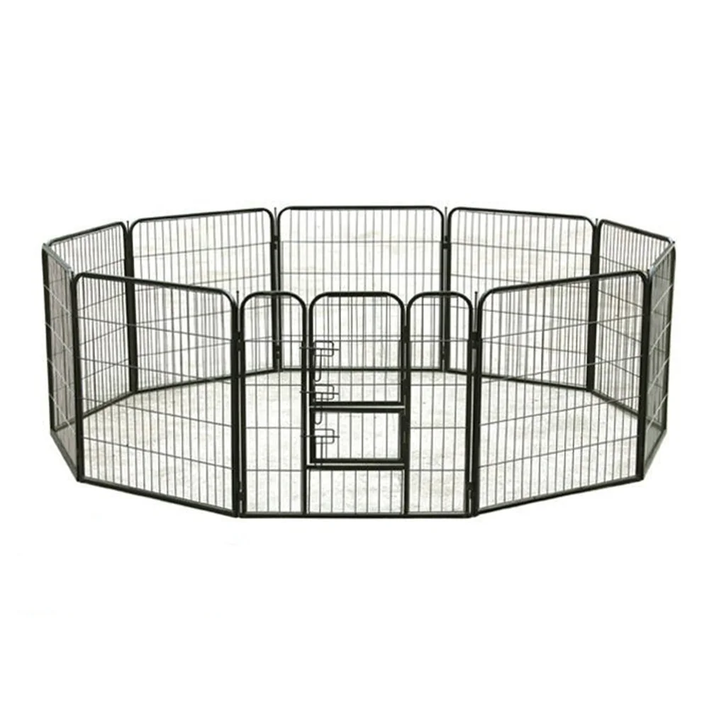 
8 10 panels heavy duty large foldable portable metal pet run fence barrier kennel exercise dog playpen for cat rabbit puppy 