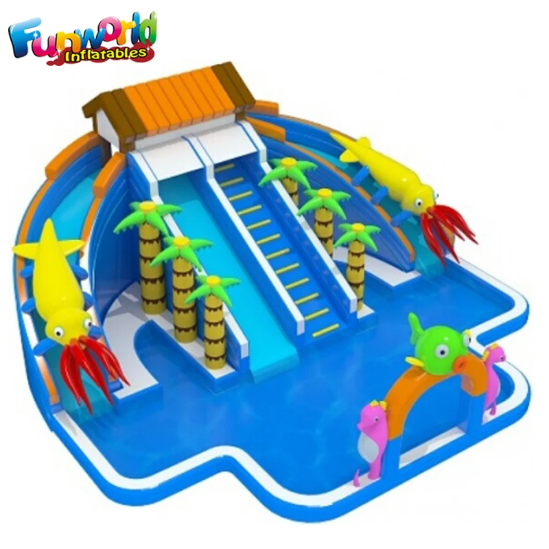 Commercial grade inflatable water park giant inflatable mobile water park for sale