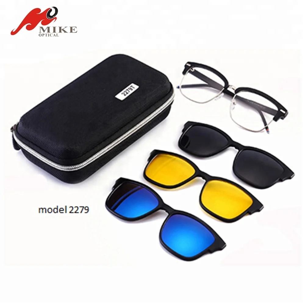 TR90 frame TAC lens magnetic clip on sunglasses with case
