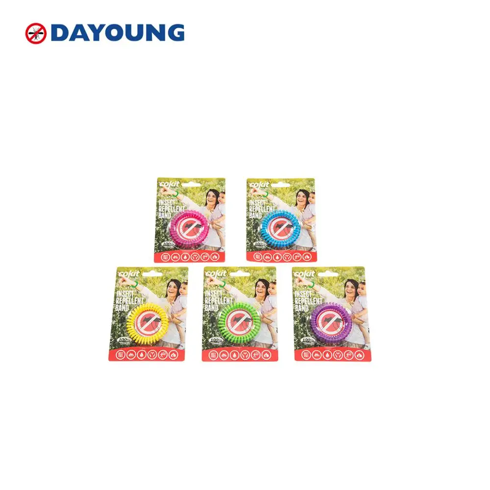 Deet Free EVA Natural Mosquito Repellent Bracelet Coil Eucalyptus Citronella Oil Safe To Baby Skin