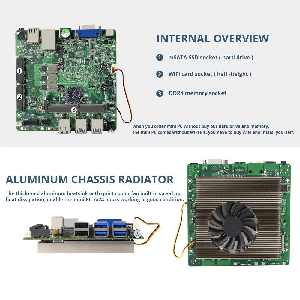  Материнская плата XCY mini pc 8th Core i3 i5 i7 8550U itx материнская DDR4 с памятью