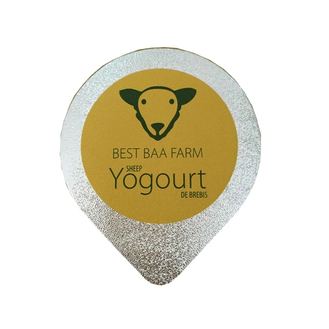 embossed easy open printed aluminum foil lid for yogurt cup