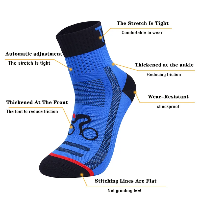 
2019 New Men Women Cycling Sock Breathable Outdoor Bicycle Socks Protect Feet Wicking Bike Socks for Racing Bicycle Accessories 