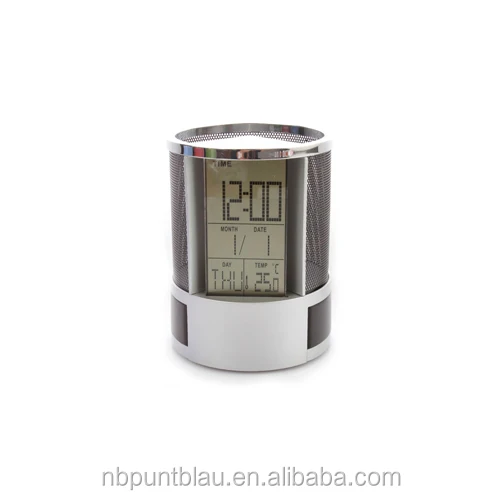 table clock PVC penholder with multifunction display