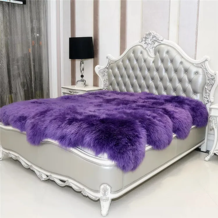 Luxury Sheepskin Lambskin Natural Long Wool Bedroom Sheepskin blankets