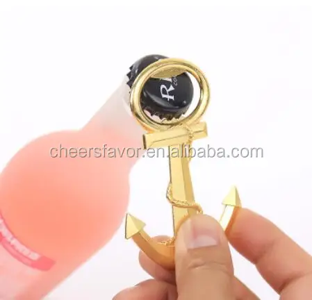 
WINE WEDDING FAVOR GOLD NAUTICAL ANCHOR BOTTLE OPENER favors 