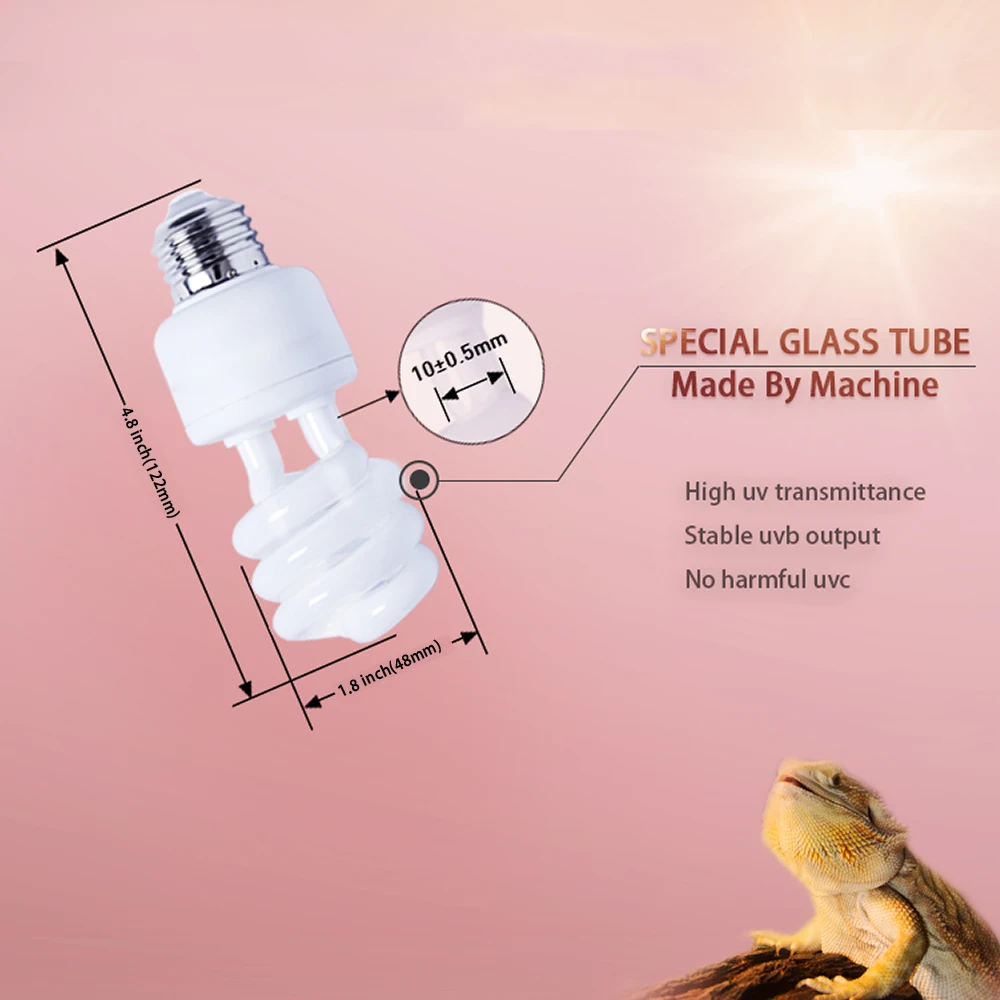 Reptile lamp,  uvb 15.0 bulb compact fluorescent lamp 13w for bearded dragon