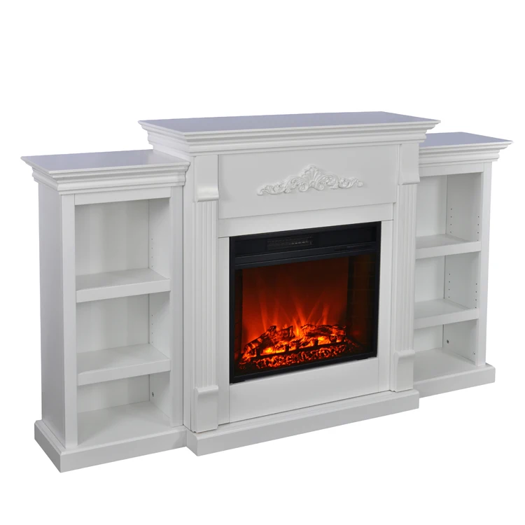 White Decor Flame Remote Control Decorative Freestanding Electric Fireplace Tv Stand Heater